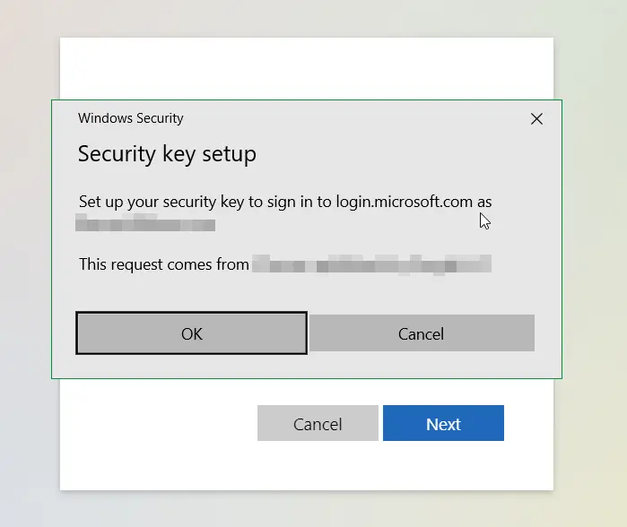 Screenshot showing windows security screen